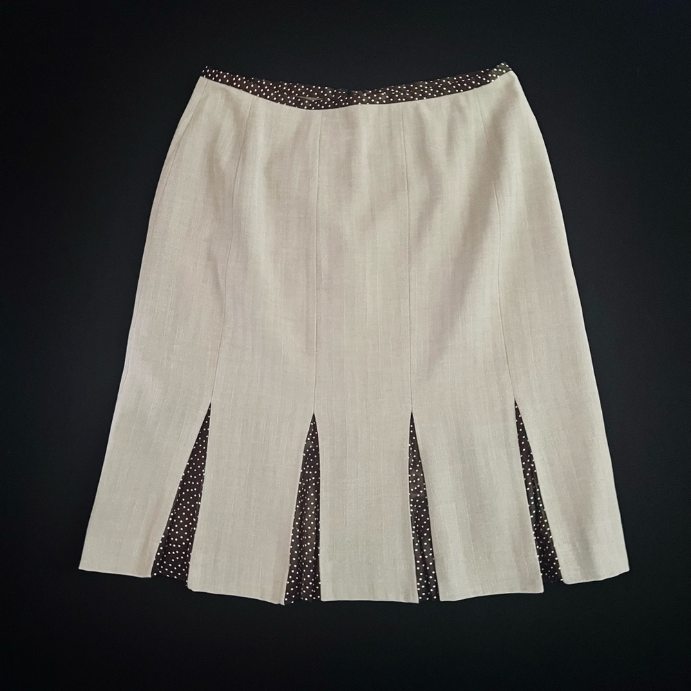 Chadwicks Cream Pencil Skirt Knee-Length Slit